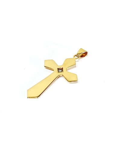 Pendentif Pendentif croix en or rose 18 carats et diamant 58 Facettes