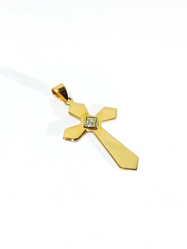 Pendentif Pendentif croix en or rose 18 carats et diamant 58 Facettes
