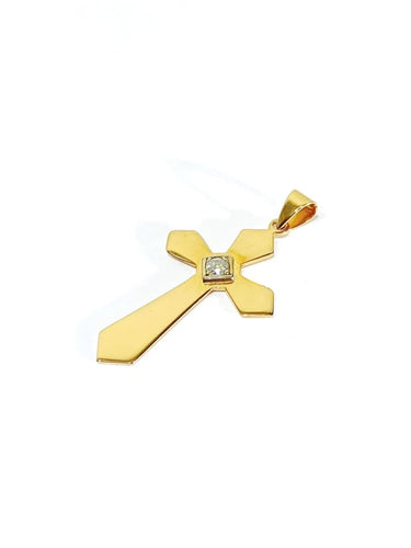 Pendentif Pendentif croix en or rose 18 carats et diamant 58 Facettes