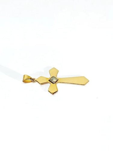 Pendentif Pendentif croix en or rose 18 carats et diamant 58 Facettes