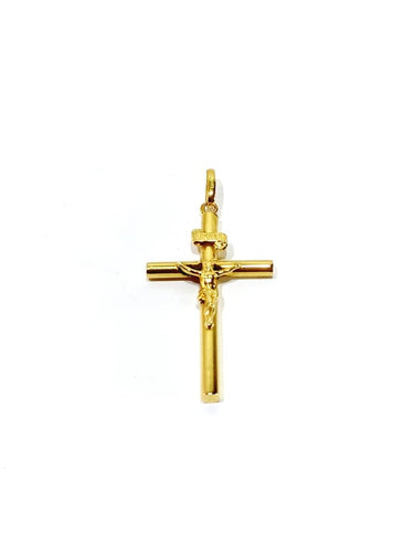Pendentif Pendentif crucifix INRI en or jaune 18 carats 58 Facettes