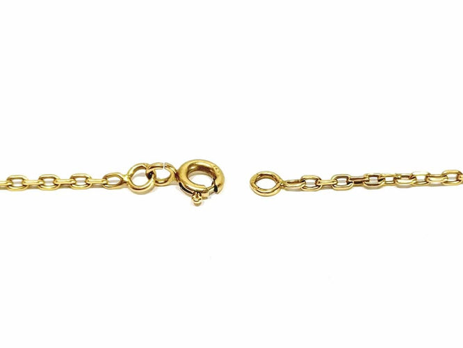 Collier Chaîne maille forçat 50 cm en or jaune 18 carats 58 Facettes