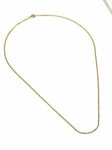 Collier Chaîne maille forçat 50 cm en or jaune 18 carats 58 Facettes