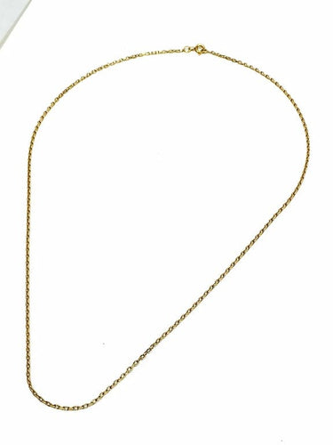 Collier Chaîne maille forçat 50 cm en or jaune 18 carats 58 Facettes