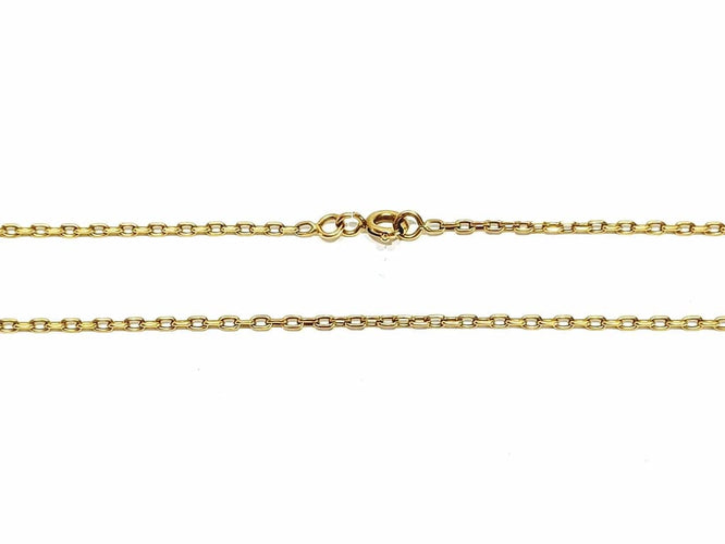 Collier Chaîne maille forçat 50 cm en or jaune 18 carats 58 Facettes