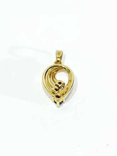Pendentif Pendentif en or jaune et or blanc 18 carats, diamants et saphirs 58 Facettes