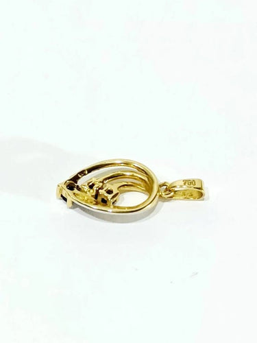 Pendentif Pendentif en or jaune et or blanc 18 carats, diamants et saphirs 58 Facettes