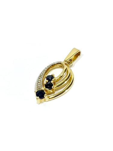Pendentif Pendentif en or jaune et or blanc 18 carats, diamants et saphirs 58 Facettes