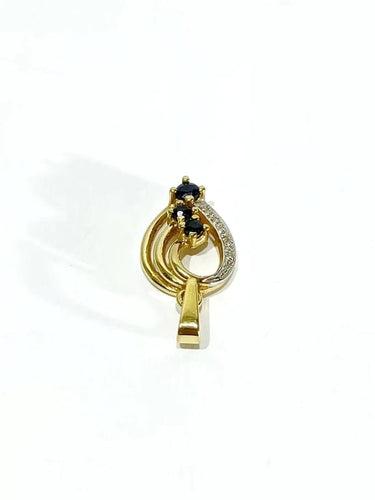 Pendentif Pendentif en or jaune et or blanc 18 carats, diamants et saphirs 58 Facettes