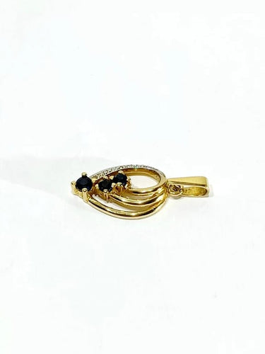 Pendentif Pendentif en or jaune et or blanc 18 carats, diamants et saphirs 58 Facettes