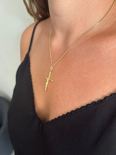 Pendentif Pendentif crucifix en or jaune 18 carats 58 Facettes