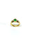 Bague 51 Bague en or jaune 18 carats avec émeraude et diamants 58 Facettes