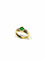 Bague 51 Bague en or jaune 18 carats avec émeraude et diamants 58 Facettes