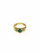 Bague 51 Bague en or jaune 18 carats avec émeraude et diamants 58 Facettes