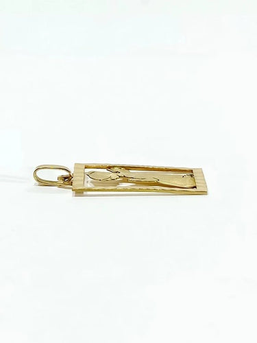 Pendentif Médaille ange ajourée en or champagne 18 carats 58 Facettes