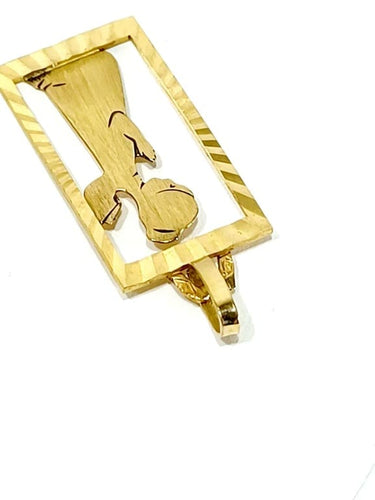 Pendentif Médaille ange ajourée en or champagne 18 carats 58 Facettes