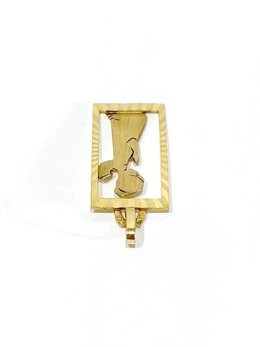 Pendentif Médaille ange ajourée en or champagne 18 carats 58 Facettes