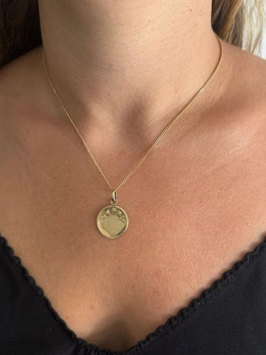 Pendentif Emile Dropsy – Médaille Vierge en or jaune 18 carats 58 Facettes