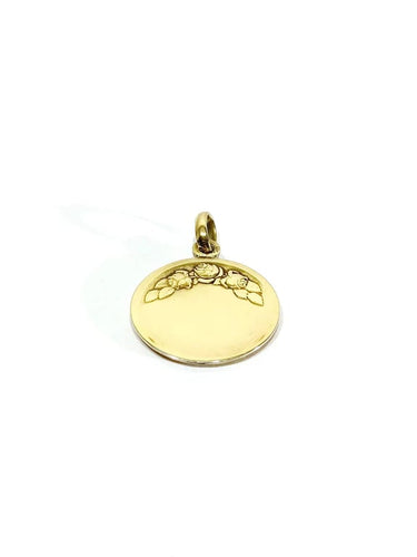 Pendentif Emile Dropsy – Médaille Vierge en or jaune 18 carats 58 Facettes