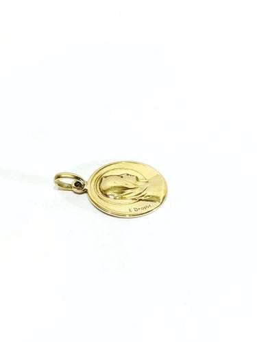 Pendentif Emile Dropsy – Médaille Vierge en or jaune 18 carats 58 Facettes