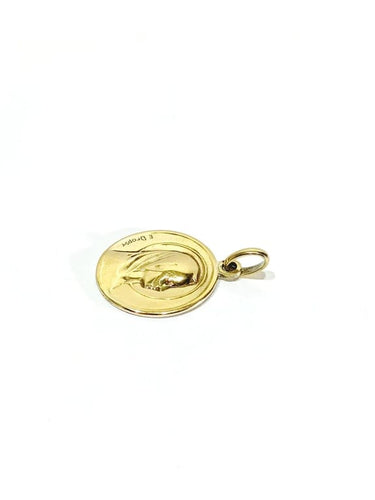 Pendentif Emile Dropsy – Médaille Vierge en or jaune 18 carats 58 Facettes