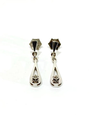 Boucles d'oreilles Boucles d’oreilles en or blanc 18 carats et diamants 58 Facettes
