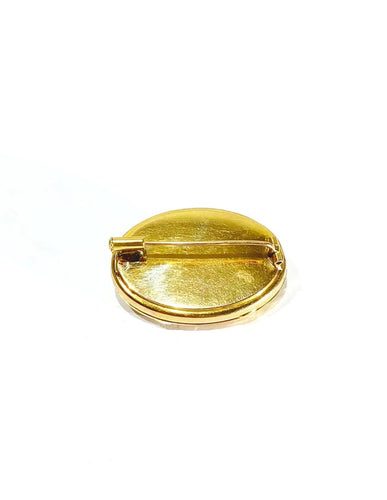 Broche Broche porte-photo Art déco en or rose 18 carats et demi-perles 58 Facettes