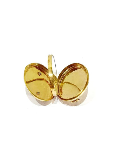 Broche Broche porte-photo Art déco en or rose 18 carats et demi-perles 58 Facettes