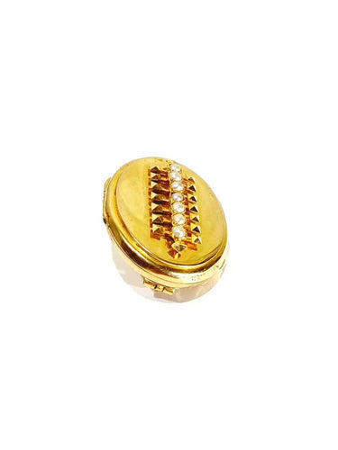 Broche Broche porte-photo Art déco en or rose 18 carats et demi-perles 58 Facettes