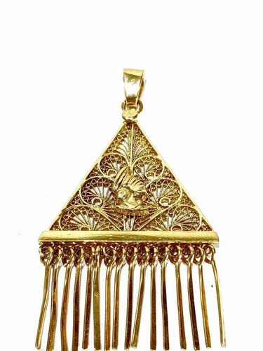 Pendentif Pendentif filigrané en or champagne 18 carats 58 Facettes