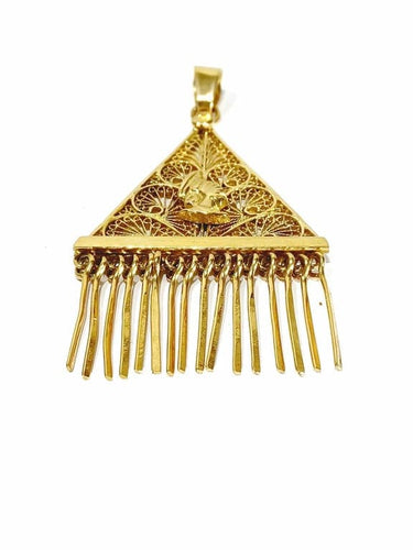 Pendentif Pendentif filigrané en or champagne 18 carats 58 Facettes