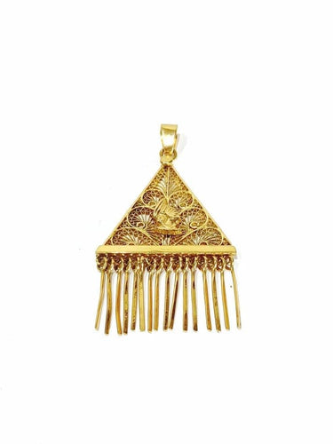 Pendentif Pendentif filigrané en or champagne 18 carats 58 Facettes