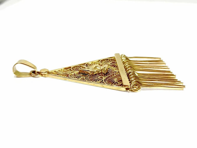Pendentif Pendentif filigrané en or champagne 18 carats 58 Facettes