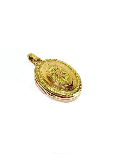 Pendentif Pendentif médaillon photo en or jaune et or rose 18 carats 58 Facettes