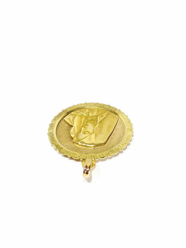 Pendentif Emile Dropsy - Médaille Vierge en or jaune 18 carats 58 Facettes