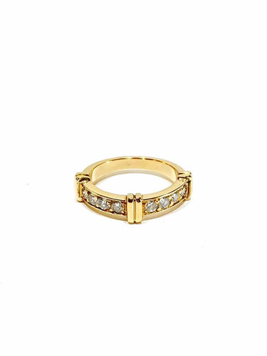 Bague 48.5 Bague alliance en or champagne et diamants 58 Facettes