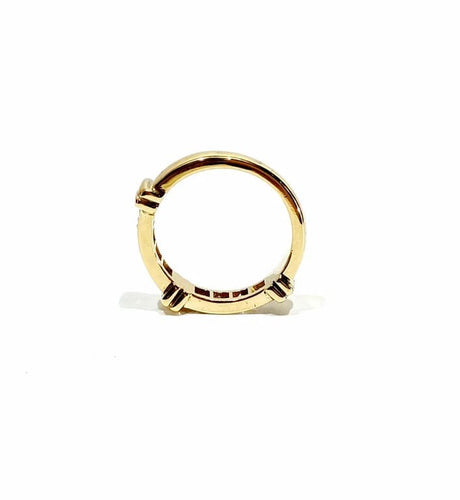 Bague 48.5 Bague alliance en or champagne et diamants 58 Facettes