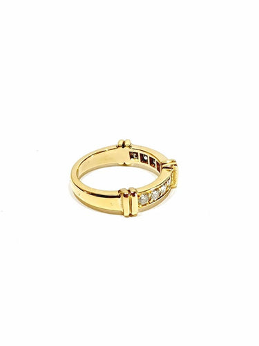 Bague 48.5 Bague alliance en or champagne et diamants 58 Facettes