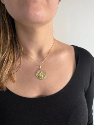 Pendentif Médaille Saint Antoine - Pendentif en or rose et or jaune 18 ct 58 Facettes