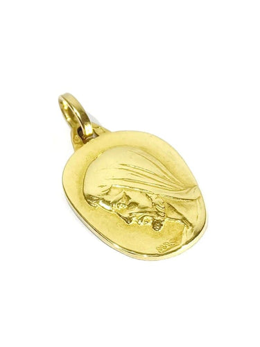 Pendentif Médaille de baptême Christ en or jaune 18 carats 58 Facettes