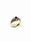 Bague 54.5 Bague en or jaune 18 carats avec diamants et saphir 58 Facettes