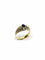 Bague 54.5 Bague en or jaune 18 carats avec diamants et saphir 58 Facettes