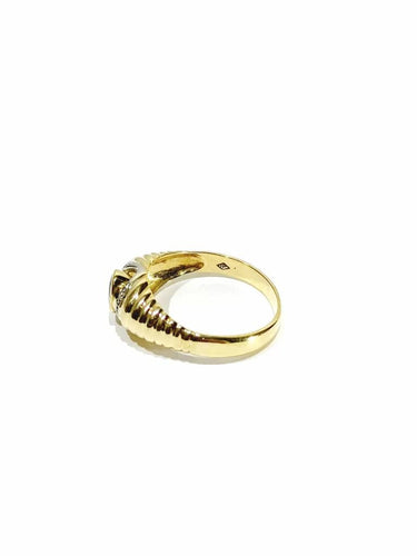 Bague 54.5 Bague en or jaune 18 carats avec diamants et saphir 58 Facettes