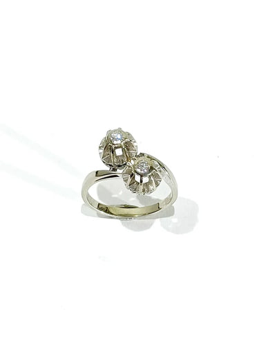 Bague 52 Bague « Toi et Moi » en or blanc 18 carats et diamants 58 Facettes