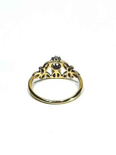 Bague 59 Bague Art nouveau en or jaune et blanc 18 carats, diamants et perle 58 Facettes