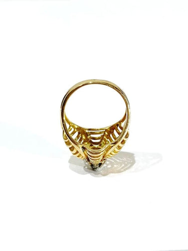 Bague 51 Bague Art nouveau en or jaune 18 carats et diamant 58 Facettes