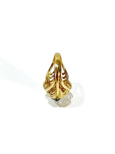 Bague 51 Bague Art nouveau en or jaune 18 carats et diamant 58 Facettes