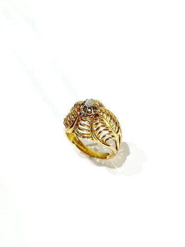 Bague 51 Bague Art nouveau en or jaune 18 carats et diamant 58 Facettes