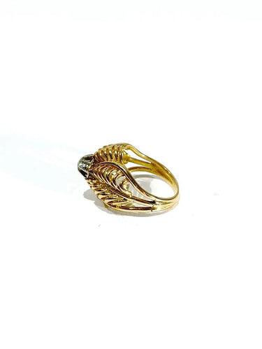 Bague 51 Bague Art nouveau en or jaune 18 carats et diamant 58 Facettes