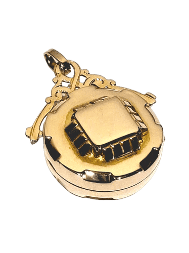 Pendentif Médaillon photo Art déco en or rose 18 carats 58 Facettes